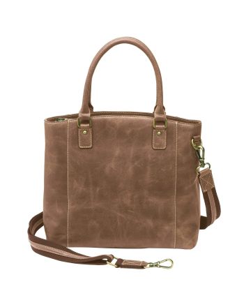 Concealed Carry Distressed Buffalo Leather Town Tote by GTM Original